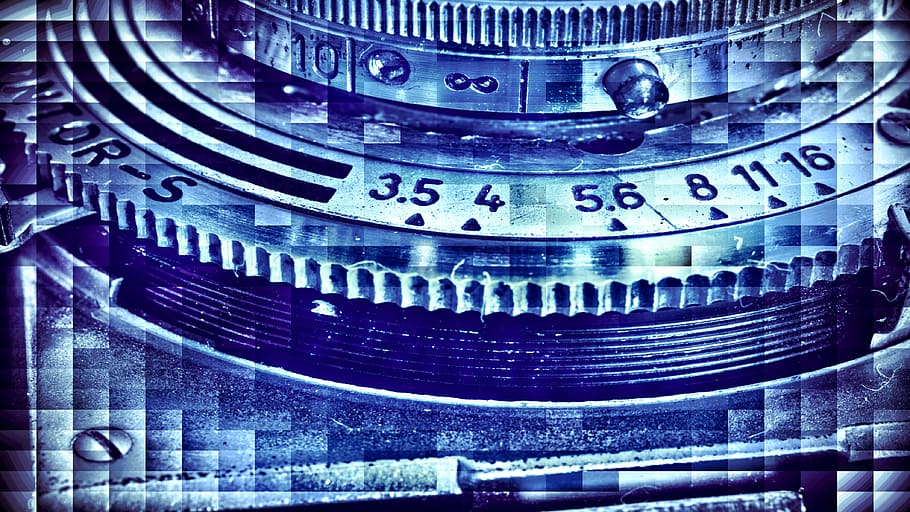 telecamera, vecchio, sfondo, calendario dello schermo, metallo, avvicinamento, in casa, sfondi, nessuno, fotogramma intero, tecnologia, macchinario, parte della macchina, comunicazione, vista dall'alto, blu, testo, architettura, modello, natura morta, strutturato, Ingranaggio, color argento, 4K