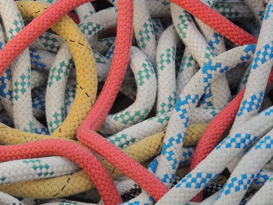 suggerimenti, sopra, barca a vela, fotogramma intero, corda, avvicinamento, nessuno, sfondi, multicolore, giorno, modello, ingarbugliato, mucchio, forza, connessione, tessile, scelta, legato, dettaglio, all'aperto, complessità, vista dall'alto, variazione, 4K