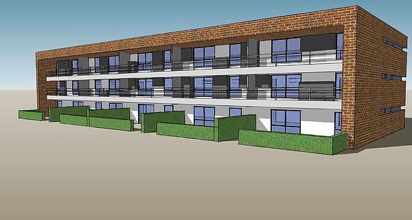 construção, renderizar, pintura, arquitetura, exterior do edifício, estrutura construída, moderno, escritório, janela, vidro - material, céu, exterior do prédio de escritórios, céu limpo, natureza, ninguém, cidade, Distrito residencial, casa, ao ar livre, o negócio, luz solar, dia, apartamento, arranha-céu, 2K, CC0, domínio público, royalty free