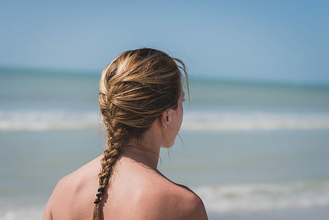 selective, focus photography, woman, braided, hair, standing, beach, daytime, selective focus, photography, braided hair, women, adult, sea, image Type, human Age, outdoors, image Technique, caucasian Ethnicity, time Of Day, one Person, natural Phenomenon, vacations, summer, day, color Image, adults Only, young Women, land Feature, viewpoint, coastal Feature, moving Activity, only Women, form Of Communication, one Woman Only, headshot, rear view, hairstyle, water, land, portrait, focus on foreground, leisure activity, nature, young adult, brown hair, beautiful woman, human hair, looking at view, 5K, CC0, public domain, royalty free