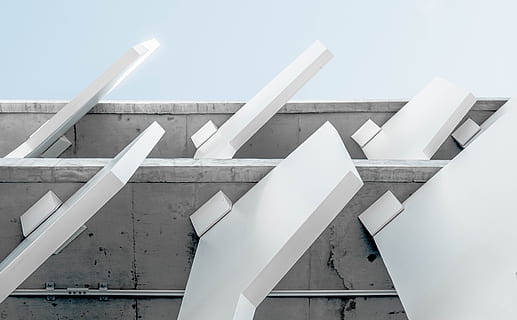 architettura, costruzione, infrastruttura, struttura costruita, nessuno, esterno dell'edificio, giorno, industria di costruzioni, design, modello, astratto, forma, moderno, all'aperto, cielo, caratteristica architettonica, metallo, natura, creatività, tetto, avvicinamento, calcestruzzo, lega, acciaio, sviluppo abitativo, 5K, CC0, dominio pubblico, privo di copyright