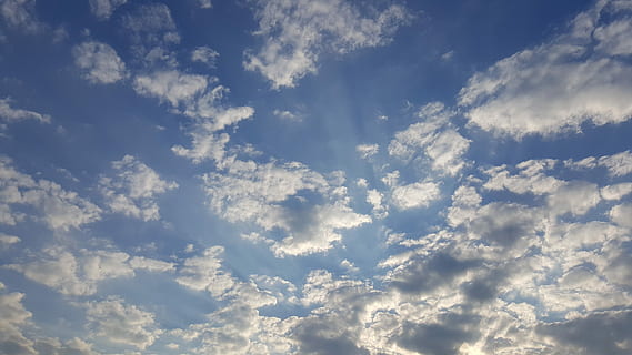 Sky, blå himmel, himmel, blå, blå himmel sky, skyhimmel, himlen skyer, sol, dag, solrig, natur, baggrunde, ingen mennesker, lav vinkel visning, skønhed i naturen, sky - himmel, scenics - natur, cloudscape, miljø, ro, hvid farve, udendørs, sollys, atmosfære, idyllisk, rolig scene, vind, meteorologi, lyse, Stærkt oplyst, 5K, CC0, offentligt domæne, royaltyfrie