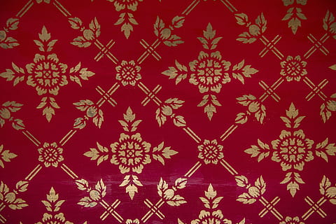 vermell, groc, floral, tèxtil, patró, decoració, ornamentat, resum, asia, asiàtic, atractiu, teló de fons, fons, color, còpia espai, decorar, disseny, espai de disseny, brillant, or, daurat, interior, aïllat, estil de vida, barrejar, reflexionar, brilli, estil, superfície, textura, rajoles, paret, repetició, celebració, cap gent, motiu floral, marc complet, neu, floc de neu, temperatura de fred, hivern, festa, art i artesania, fons negre, paper, forma, fons abstractes, 5K, CC0, domini públic, lliure de regalies