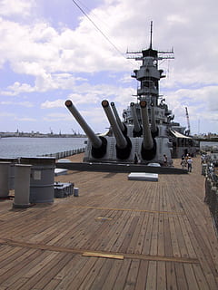 nave, Marina Militare, Missouri, cielo, nuvola - cielo, acqua, architettura, natura, mezzi di trasporto, giorno, mare, militare, modo di trasporto, nessuno, struttura costruita, nave nautica, il passato, storia, cannone, viaggio, all'aperto, arma, 1080P, CC0, dominio pubblico, privo di copyright