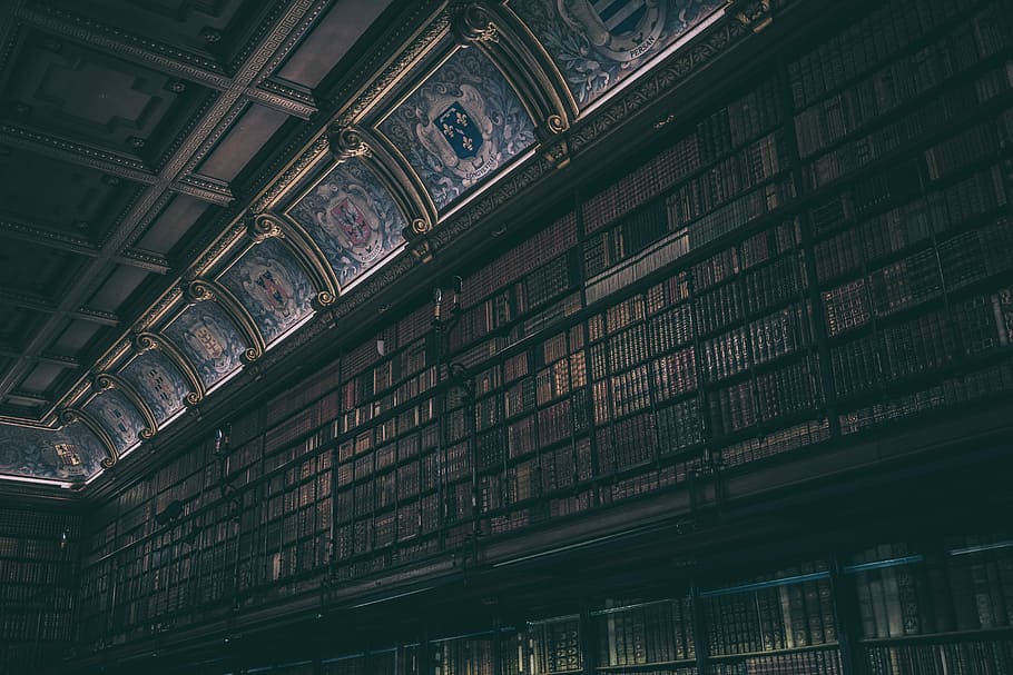 edificio interno, lotto di libri a colori assortiti, organizzare, libreria, biblioteca, interno della biblioteca, libro, scaffalature, architettura, Inquadratura dal basso, in casa, nessuno, struttura costruita, soffitto, il passato, storia, costruzione, illuminato, vecchio, destinazioni di viaggio, mezzi di trasporto, tempo, stazione ferroviaria, caratteristica della parete, orologio, caratteristica architettonica, giorno, ornato, 5K