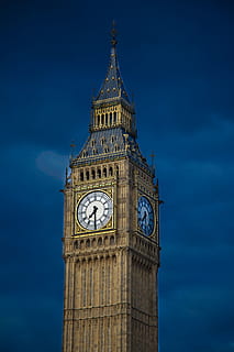 architecture, infrastructure, structure, tower, clock, time, dark, clock tower, built structure, building exterior, travel destinations, sky, city, low angle view, building, blue, cloud - sky, tall - high, no people, nature, tourism, travel, clock face, government, gothic style, spire, 5K, CC0, public domain, royalty free