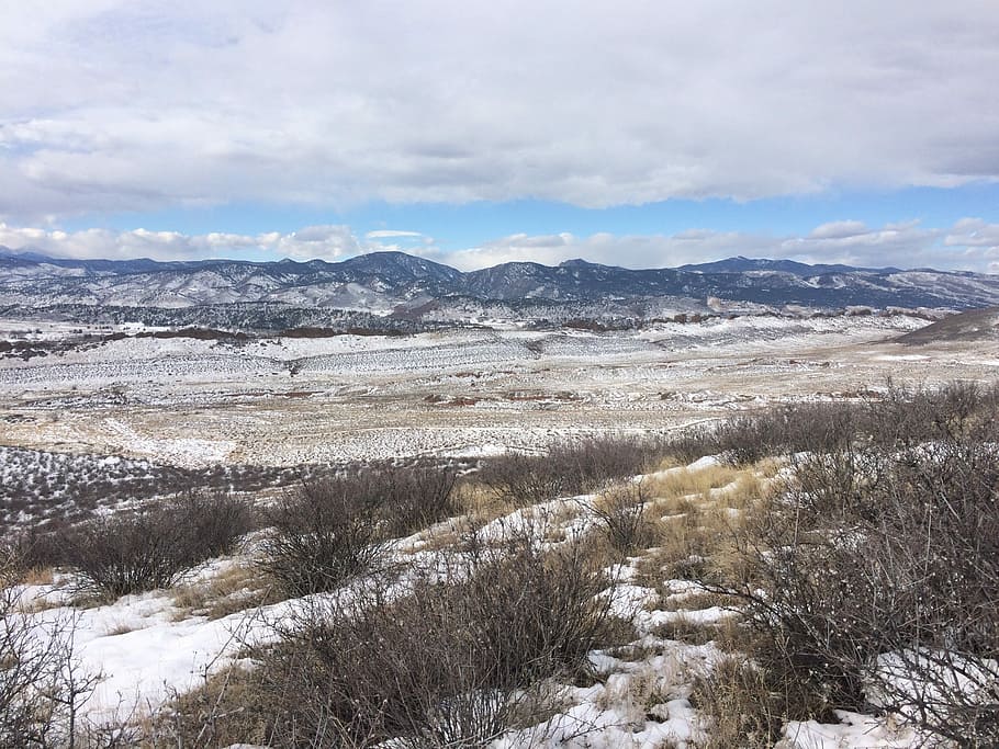 Foothills, Snow, Landscape, Winter, outdoor, scenery, hillside, snow-covered, nature, scenics, sky, no people, cloud - sky, scenics - nature, mountain, beauty in nature, environment, cold temperature, tranquil scene, non-urban scene, mountain range, tranquility, plant, land, day, outdoors, snowcapped mountain, climate, 2K