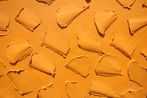 untitled, orange, paint, texture, backgrounds, pattern, textured, material, abstract, full frame, no people, sand, land, day, yellow, nature, close-up, beach, high angle view, directly above, outdoors, footprint, brown, track - imprint, orange color, sunlight, 5K, CC0, public domain, royalty free