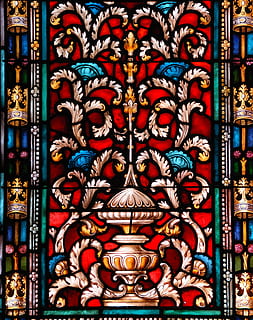 decoration, art, pattern, ornate, religion, church, stained glass, spirituality, craft, cathedral, interior, mosaic, god, artistic, art and craft, multi colored, creativity, no people, full frame, representation, human representation, architecture, place of worship, belief, design, backgrounds, built structure, close-up, glass, 2K, CC0, public domain, royalty free