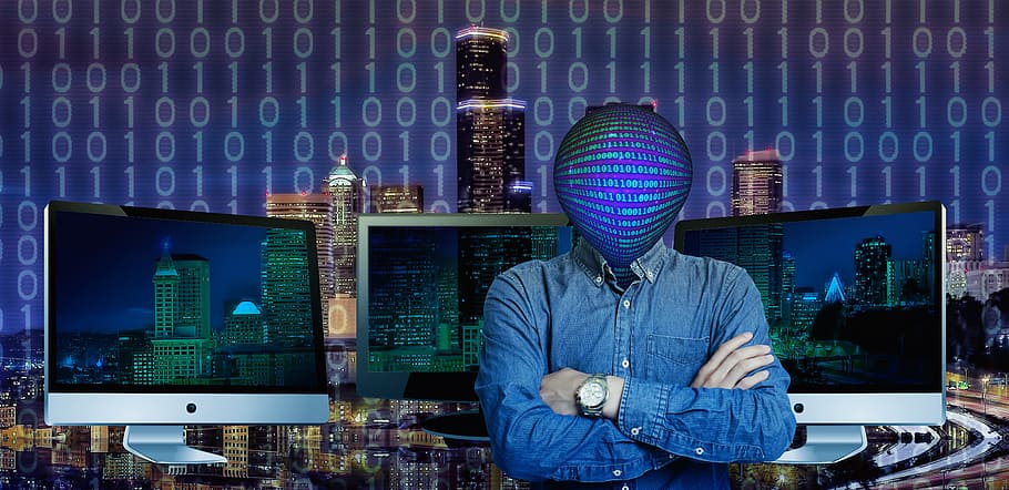 home, portar, blau, jaqueta vaquera, empresa, tecnologia, humà, ordinador, monitor, binari, sistema binari, codi binari, un, nul, programació, dades, xarxa, pilota, Ciències de la Computació, Internet, web, comunicació, www, transferència, digital, creació de xarxes, disseny web, World Wide Web, en línia, oficina, una persona, homes, ocupació, cintura cap amunt, adult, connexió, de peu, exterior de l'edifici, nit, gratacels, arquitectura, paisatge urbà, vista frontal, mascles, estructura construïda, mig adult, exterior d’edifici d’oficines, compost digital, 5K