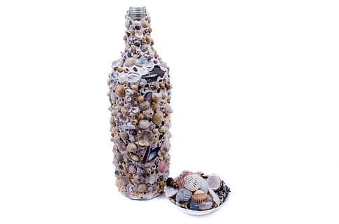 bottle, seashells, shells, glass, art, sea, decoration, natural, beach, isolated, white, background, shell, studio shot, white background, indoors, no people, abundance, close-up, cut out, choice, copy space, variation, wealth, still life, healthcare and medicine, single object, large group of objects, nature, finance, 1080P, CC0, public domain, royalty free