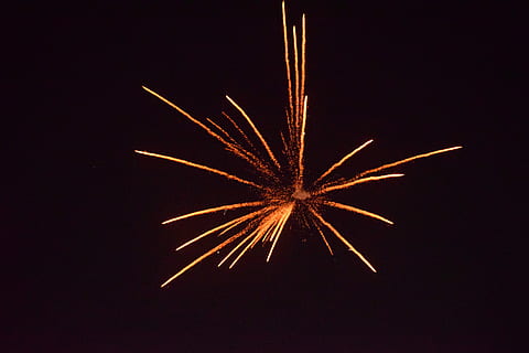 photography, yellow, firecracker, nighttime, firework, lights, spark, orange, dark, event, motion, celebration, no people, arts culture and entertainment, illuminated, firework display, exploding, night, glowing, firework - man made object, long exposure, multi colored, nature, star shape, blurred motion, light, black background, new year's eve, 5K, CC0, public domain, royalty free