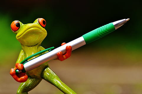 red, eyed, tree frog, holding, silver, green, click pen, frog, holder, pen, keep, cute, fun, figure, sweet, office, writing implement, leave, animal, animal themes, green color, toy, no people, close-up, one animal, representation, focus on foreground, vertebrate, animal representation, amphibian, reptile, animal wildlife, nature, animal body part, multi colored, 5K, CC0, public domain, royalty free