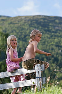 jongen, meisje, zittend, wit, houten, hek, bergen, jongen en meisje, buitenshuis, kind, Kaukasische etniciteit, familie, zomer, natuur, blond haar, vrouw, mensen, twee personen, glimlachen, meisjes, moeder, volwassen, kleurenbeeld, tijdstip, kinderjaren, dag, menselijke leeftijd, natuurlijk fenomeen, dochter, beeldtechniek, pret, saamhorigheid, gras, vrijetijdsbesteding, vrouwtjes, echte mensen, levensstijlen, broer, volledige lengte, bonding, fabriek, zus, onschuld, 4K, CC0, publiek domein, royaltyvrij