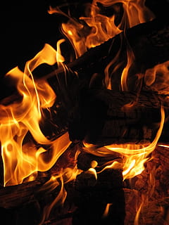 Fire, Midsummer, Flame, Blaze, Burn, campfire, burning, heat - temperature, black color, close-up, smoke - physical structure, fire - natural phenomenon, orange color, wood - material, motion, night, log, no people, wood, firewood, nature, glowing, bonfire, black background, long exposure, warning sign, 4K, CC0, public domain, royalty free