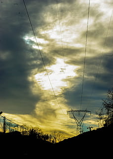un leggero sudore, nuvole, tramonto, ombra, Rize, tacchino, cielo, solare, nube, paesaggio, sfondo, linea dell'orizzonte, albero, silhouette, nuvola - cielo, cavo, bellezza nella natura, natura, linea elettrica, elettricità, nessuno, pianta, Inquadratura dal basso, pilone dell'elettricità, la tranquillità, scena tranquilla, scenics - natura, Alimentazione elettrica, tecnologia, cielo drammatico, connessione, all'aperto, 2K, CC0, dominio pubblico, privo di copyright
