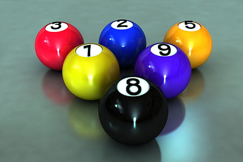 bolde, billard, 3d, sport, nummer, bold, pool bold, indendørs, bord, multi farvet, gruppe af objekter, ingen mennesker, tæt på, stilleben, pool - cue sport, fritidsaktivitet, sfære, tre objekter, høj vinkel visning, lempelse, bestille, blå, poolbord, 1080P, CC0, offentligt domæne, royaltyfrie