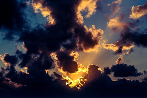sunrise scenery, dark, clouds, sky, sunset, cloudy, nature, weather, cloud - Sky, backgrounds, summer, outdoors, blue, cloudscape, sun, sunlight, beauty in nature, scenics - nature, dramatic sky, storm, no people, tranquility, atmosphere, environment, tranquil scene, idyllic, meteorology, abstract, bright, climate, 4K