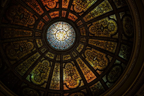 rund, svart, gull, farget, glass dome bygning, interiør, Kunst, tak, kuppel, mønster, glassmaleri, bygget struktur, arkitektur, geometrisk form, form, innendørs, Religion, åndelighet, lav vinkel visning, sirkel, tro, bygning, vindu, sted for tilbedelse, cupola, ingen folk, design, rett under, utsmykkede, glass, himmellys, 2K, CC0, offentlig domene, opphavsrett gratis