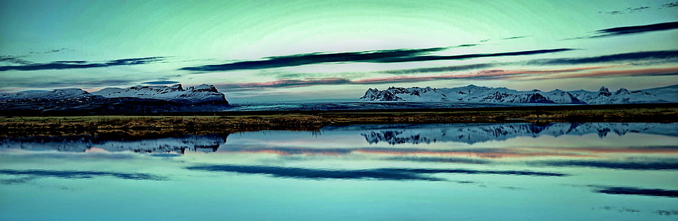 strand, skyer, aften, horisont, landskab, lys, natur, ocean, udendørs, refleksioner, naturskøn, hav, marinemaleri, kysten, silhuet, himmel, sne, vand, sky - himmel, afspejling, scenics - natur, dramatisk himmel, skønhed i naturen, ro, ingen mennesker, miljø, blå, rolig scene, bjerg, is, solnedgang, lagune, 4K, CC0, offentligt domæne, royaltyfrie