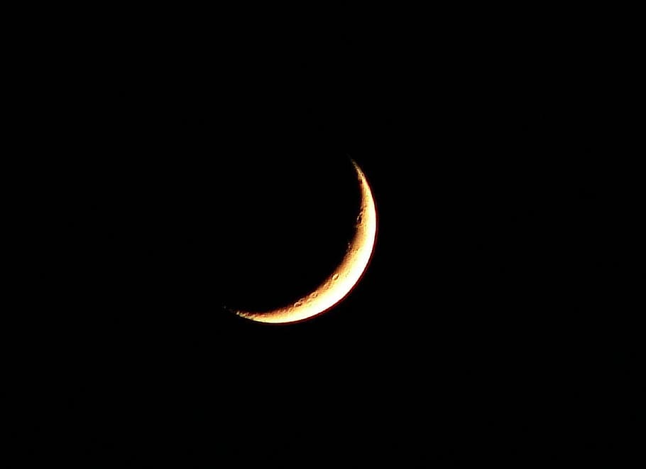 lluna creixent, lluna, creixent, primer quart, fase, cel nocturn, astronomia, negre, fosc, llum de la lluna, celestial, lunar, espai, bellesa a la natura, cap gent, còpia espai, nit, fenomen natural, cel, naturalesa, tranquil·litat, escenics - natura, escena tranquil·la, majestuós, Mitja lluna, primer pla, a l'aire lliure, idíl·lic, eclipsi, fons negre, Lluna planetària, espai i astronomia, 720P