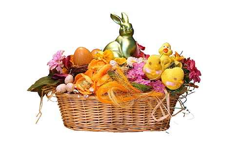 sortiert, Dekorationen, braun, Weidenkorb, Ostern, osterkorb, Korb, gewebte, Hase, Osterhase, Kaninchenkäfig, Studioaufnahme, weißer Hintergrund, Lebensmittel, Essen und Trinken, drinnen, Container, Korbweide, Blume, blühende Pflanze, Frische, Stillleben, mehrfarbig, Variation, ausgeschnitten, keine Leute, Wahl, Darstellung, Kunst und Handwerk, 2K, CC0, gemeinfrei, lizenzfrei