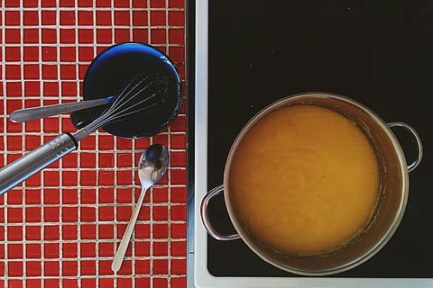 cooking italian polenta, Cooking, Italian, polenta, kitchen, kitchenware, top view, food, cup, heat - Temperature, no People, red, domestic kitchen, cooking utensil, food and drink, preparation, directly above, kitchen utensil, indoors, eating utensil, household equipment, spoon, still life, table, close-up, refreshment, bowl, freshness, high angle view, drink, fork, crockery, 2K, CC0, public domain, royalty free