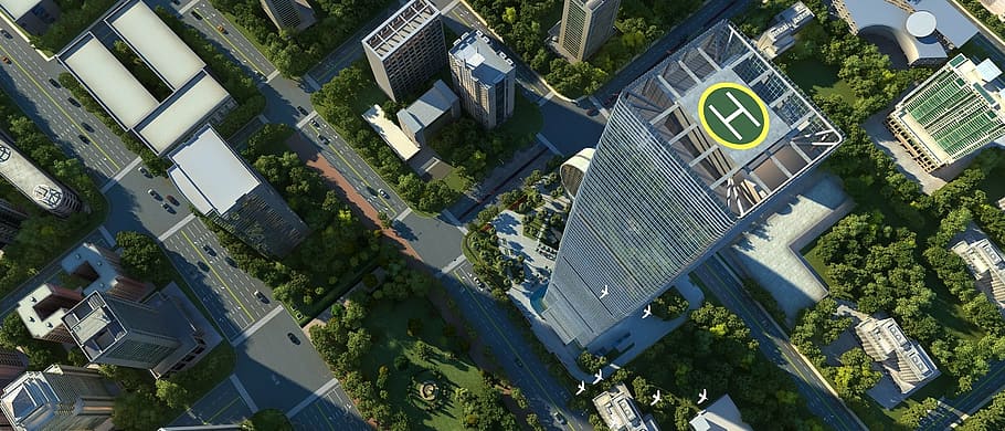 budova, animace, jeden snímek, architektura, stavba, exteriér budovy, rezidenční čtvrti, město, Dům, den, Příroda, střecha, nikdo, venku, rostlina, vysoký úhel pohledu, vzor, moderní, slunečního světla, strom, destinace, bydlení, 1080P