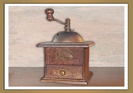 grinder, coffee, caffeine, tea, mill, brown, old, bean, coffee beans, enjoy, coffee image, roasted, delicious, aroma, stimulant, benefit from, aromatic, grind, no people, indoors, wall - building feature, metal, antique, wood - material, architecture, retro styled, built structure, auto post production filter, transfer print, safety, communication, home interior, frame, single object, technology, ornate, 8K, CC0, public domain, royalty free