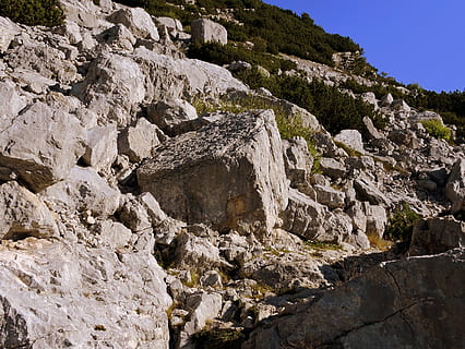 rocks, sassi, mountain, rock, landslide, rubble, rock - object, solid, rock formation, nature, beauty in nature, no people, scenics - nature, tranquility, sky, day, geology, tranquil scene, environment, outdoors, land, plant, non-urban scene, physical geography, landscape, eroded, 2K, CC0, public domain, royalty free