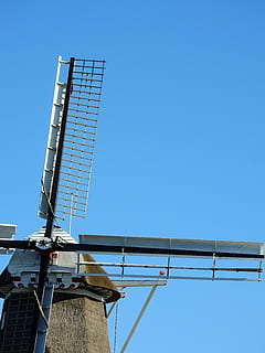 mulino, mulino a vento, costruzione, ala, cielo, vento, friesland, Olanda, storicamente, architettura, struttura costruita, esterno dell'edificio, cielo sereno, blu, Inquadratura dal basso, natura, giorno, energia rinnovabile, combustibile e produzione di energia, nessuno, conservazione dell'ambiente, tecnologia, energia alternativa, copia spazio, all'aperto, luce del sole, comunicazione, Alimentazione elettrica, 4K, CC0, dominio pubblico, privo di copyright