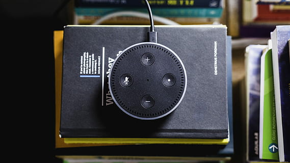 schwarz, Amazon Echo, bedeckt, Buch, flache Fotografie, 2nd, Generation, Amazon Echo Dot, Amazonas, Echopunkt, Technik, Technologie, Nahansicht, drinnen, keine Leute, Nummer, Kommunikation, Industrie, Steuerung, Ausrüstung, Kamera - Fotoausrüstung, Computer, Kunst und Handwerk, Fotografie-Themen, Retro-Stil, Kreis, Kreativität, schwarze Farbe, Fokus auf den Vordergrund, Druckknopf, elektrische Ausrüstung, 2K, CC0, gemeinfrei, lizenzfrei