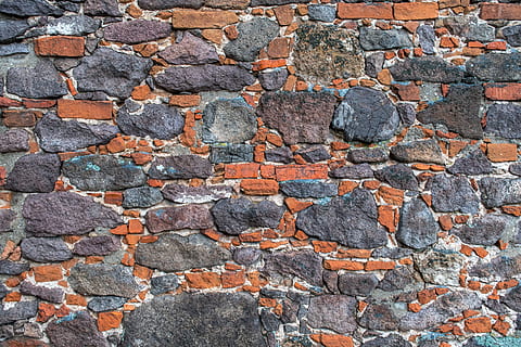 taronja, gris, paret de maó, paret, pedra, textura, fons, estructura, parets, patró, maons, ruïna, paret de pedra, maçoneria, senderisme, sòlid, marc complet, aspre, arquitectura, cap gent, material de pedra, estructura construïda, pedra - objecte, maó, funció de construcció de parets, material de construcció, dia, rock - object, a l'aire lliure, rock, ciment, concret, 2K, CC0, domini públic, lliure de regalies