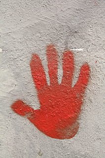 röd, handavtryck, grå, vägg, sluta, hand, mall, silhuett, väggbyggande funktion, måla, inget folk, kommunikation, dag, närbild, konst och hantverk, fingeravtryck, vit färg, skylt, utomhus, arkitektur, texturerad, kreativitet, graffiti, byggd struktur, 4K, CC0, offentligt domän, royaltyfria