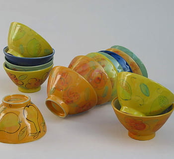 Ceramic, Art, Shells, Decorative, ceramic, art, studio shot, food and drink, food, white background, no people, indoors, still life, group of objects, close-up, multi colored, healthy eating, yellow, art and craft, table, fruit, wellbeing, container, easter egg, easter, high angle view, 1080P, CC0, public domain, royalty free