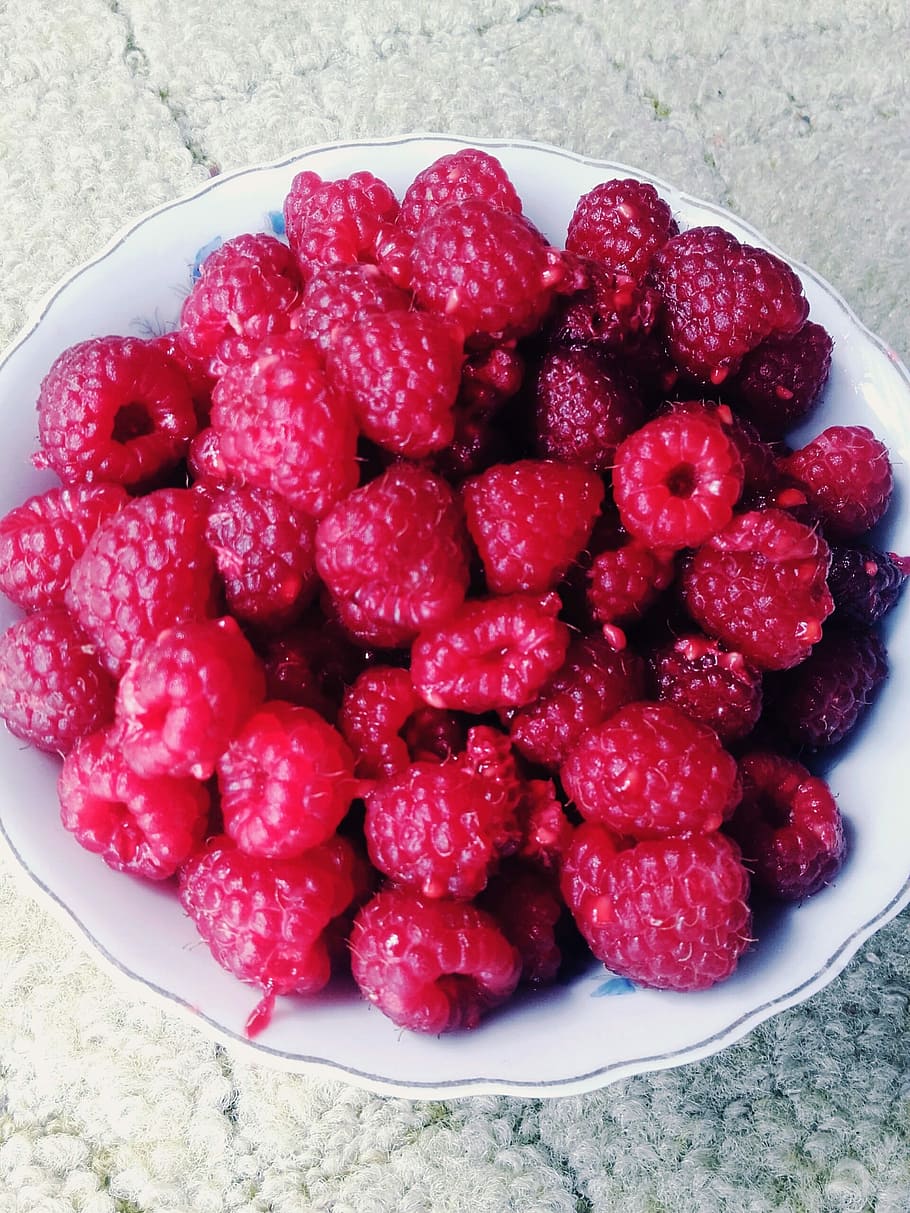 Himbeeren, Obst, lehnen, frisch, Sommer-, reife Frucht, rot, Früchtegarten, Süss, reife Himbeeren, reifen, Pflanze, Vorbereitungen, traurig, Marmelade, Erdbeere, gesundes Essen, Essen und Trinken, Schüssel, Lebensmittel, Beerenfrucht, Frische, Wohlbefinden, High Angle View, direkt darüber, keine Leute, Stillleben, Himbeere, Nahansicht, große gruppe von gegenständen, reif, Tag, drinnen, Antioxidans, gehackt, Versuchung, vegan, 2K