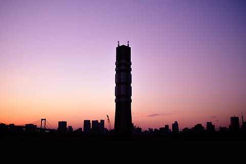 silhouette photo, black, concrete, high, rise building, architecture, building, infrastructure, sunset, sky, skyscraper, tower, city, urban, skyline, silhouette, factory, built Structure, industry, pollution, building exterior, landscape, travel destinations, nature, office building exterior, no people, twilight, urban skyline, tall - high, dusk, cityscape, romantic sky, purple, 4K, CC0, public domain, royalty free