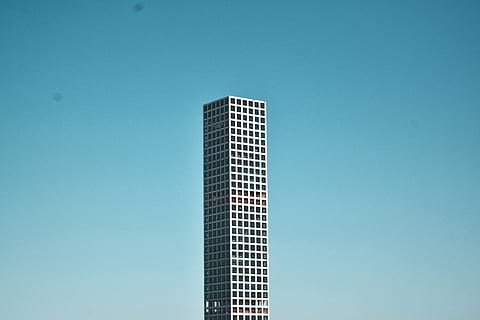 architecture, building, high-rise, sky, skyscraper, tower, built Structure, urban Scene, building Exterior, modern, office Building, tall - High, blue, clear sky, office building exterior, no people, low angle view, city, copy space, nature, office, day, outdoors, 2K