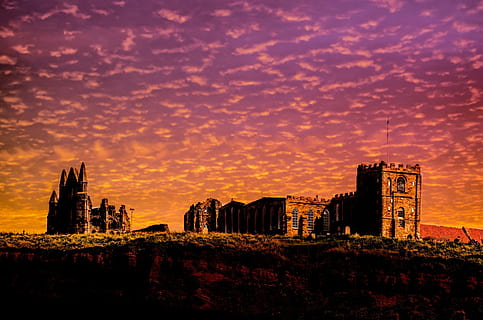 posta de sol, abadia, cel, foc, vermell, groc, temps, arquitectura, Anglaterra, whitby, vell, místic, tarda, estructura construïda, exterior de l'edifici, edifici, núvol - cel, cap gent, naturalesa, destinacions de viatge, color taronja, ciutat, lloc de culte, història, religió, el passat, espiritualitat, creença, viatjar, exterior d’edifici d’oficines, gratacels, arruïnat, civilització antiga, 1080P, CC0, domini públic, lliure de regalies
