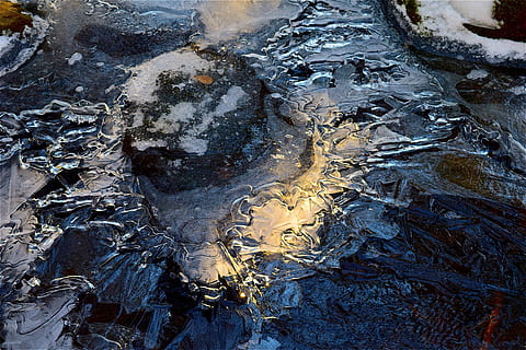 Rock, Eis, Strom, Winter, glühen, Natur, Wasser, Frost, draussen, gefroren, natürlich, Schnee, Vollbild, Hintergründe, keine Leute, Tag, Nahansicht, Industrie, draußen, High Angle View, Umgebung, Schmutz, texturiert, kalte Temperatur, Umweltprobleme, schmutzig, Verschmutzung, solide, 4K, CC0, gemeinfrei, lizenzfrei