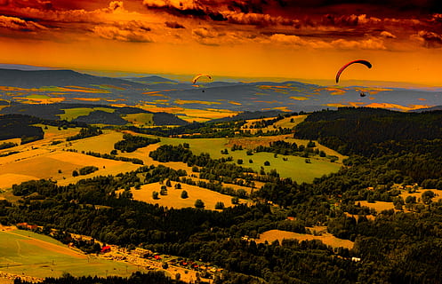 paragliders, การร่อน, ต้นไม้, ภูเขา, ท้องฟ้า, เมฆ, สนาม, paraglider, ร่มร่อน, ร่มชูชีพ, ทุ่งหญ้า, paraglide, หุบเขา, ทุ้งหญ้า, การเกษตร, บิน, การบิน, สิ่งแวดล้อม, ภูมิประเทศ, ธรรมชาติ, การผจญภัย, Scenics - ธรรมชาติ, พระอาทิตย์ตกดิน, เมฆ - ท้องฟ้า, ความงามในธรรมชาติ, กลางอากาศ, กีฬาผาดโผน, ฉากที่เงียบสงบ, ที่ดิน, มุมมองทางอากาศ, กีฬา, ความเงียบสงบ, การขนส่ง, เสรีภาพ, กลางแจ้ง, ดวงอาทิตย์, 4K, CC0, โดเมนสาธารณะ, ค่าลิขสิทธิ์ฟรี