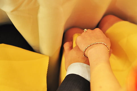 hands, commitment, love, human body part, body part, human leg, yellow, adult, one person, limb, women, human limb, close-up, jewelry, low section, indoors, hand, shoe, human foot, human hand, lifestyles, fashion, couple - relationship, nail, 4K, CC0, public domain, royalty free