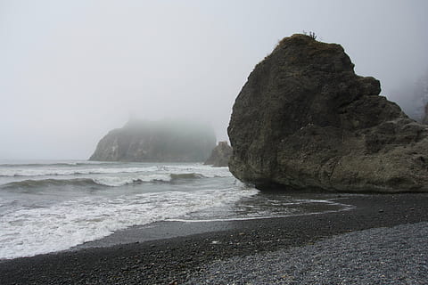 sea stack, ruby beach, washington, sea, coastline, nature, beach, rock - Object, california, pacific Ocean, cliff, water, land, motion, rock, wave, beauty in nature, solid, scenics - nature, aquatic sport, sport, sky, no people, tranquility, outdoors, power in nature, rocky coastline, 5K, CC0, public domain, royalty free