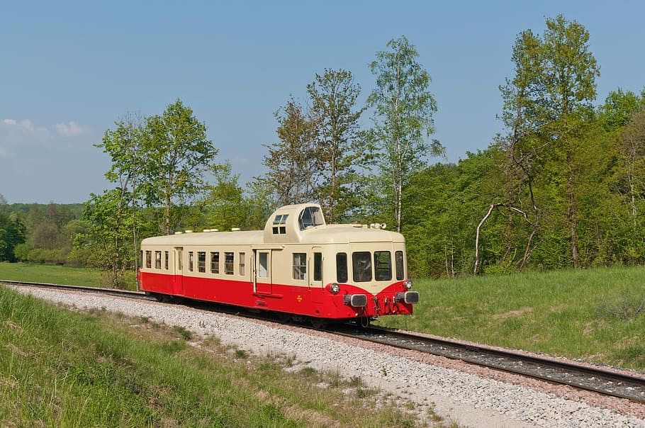 tren, Picasso, vagó, vies del ferrocarril, transport, tren - vehicle, transport per ferrocarril, transport públic, viatjar, manera de transport, planta, pista, arbre, naturalesa, cel, dia, en moviment, tren de passatgers, creixement, viatge, herba, cap gent, a l'aire lliure, cotxe de ferrocarril, estació, 1080P