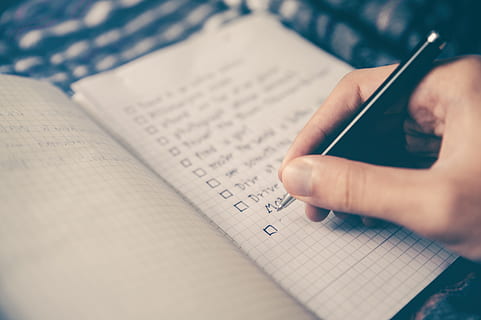 photo, person, writing, notebook, checklist, goals, box, pen, people, man, hand, to do, business, human hand, human body part, one person, paper, selective focus, indoors, communication, close-up, text, publication, book, holding, education, body part, wireless technology, technology, note pad, finger, 4K, CC0, public domain, royalty free