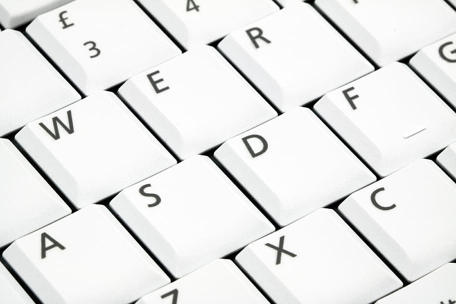 chiavi, tastiera, avvicinamento, computer, lettere, dominio pubblico, digitando, tecnologia, tastiera del computer, tasto del computer, Internet, il computer portatile, attività commerciale, comunicazione, bianca, pc, girato in studio, sfondi, attrezzatura informatica, testo, lettera, parte del computer, in casa, nessuno, numero, fotogramma intero, alfabeto, connessione, Colore bianco, carta, 4K