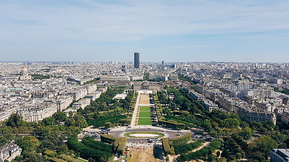 antenne, udsigt, bybygninger, by, dagtimerne, areal, Paris, Frankrig, bybilledet, Frankrig, urban scene, Eiffeltårnet, Europa, by skyline, arkitektur, berømte sted, hovedstæder, himmel, sky - himmel, høj vinkel visning, bygning udvendig, bygget struktur, bygning, vej, træ, boligområde, natur, dag, plante, ingen mennesker, transportmidler, gade, høj - høj, udendørs, kontorbygning udvendig, skyskraber, 5K, CC0, offentligt domæne, royaltyfrie