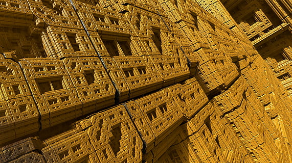 braunes betoniertes Gebäude, Fraktale, Geometrie, Grafik, Hintergrund, abstrakt, Gelb, Ocker, Mathematik, fraktale Strukturen, die Architektur, Utopie, Science-Fiction, gebaute Struktur, die Vergangenheit, Geschichte, Flachwinkelansicht, Kunst, keine Leute, Gebäudehülle, Gebäude, uralt, Kunst und Handwerk, Schnitzen - Handwerksprodukt, Vollbild, Reiseziele, Hintergründe, draußen, Tag, Tourismus, Reise, aufwendig, alte Zivilisation, Archäologie, 5K, CC0, gemeinfrei, lizenzfrei