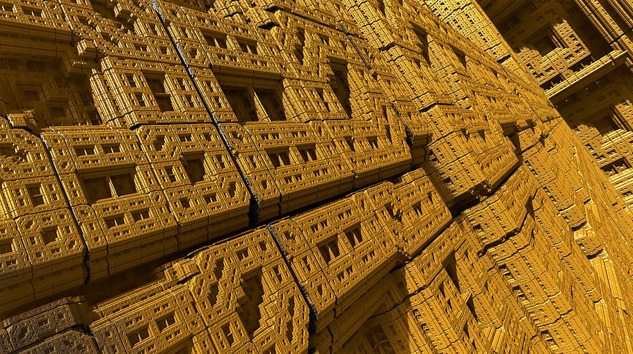 edifici de formigó marró, fractals, geometria, gràfic, fons, resum, groc, ocre, matemàtiques, estructures fractals, arquitectura, utopia, ciència ficció, estructura construïda, el passat, història, vista d’angle baix, artesania, cap gent, exterior de l'edifici, edifici, antic, art i artesania, talla - producte artesanal, marc complet, destinacions de viatge, a l'aire lliure, dia, turisme, viatjar, ornamentat, civilització antiga, arqueologia, 5K