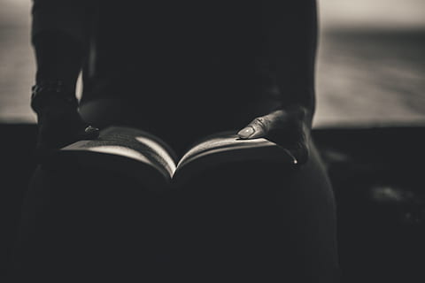 b & amp; w, dona, lectura, llibre, amplificador, lectura de dona, llibre de lectura, negre, blanc, gent, dones, el cos humà, adult, femelles, a l'aire lliure, una persona, sensualitat, ètnia caucàsica, part del cos humà, a l'interior, primer pla, només adults, secció mitjana, mà, mà humana, centrar-se en primer pla, part del cos, emoció, amor, vista frontal, de peu, celebració, fosc, publicació, fons negre, 5K, CC0, domini públic, lliure de regalies